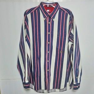 Vtg Tommy Hilfiger Cotton Striped Shirt Men's XL